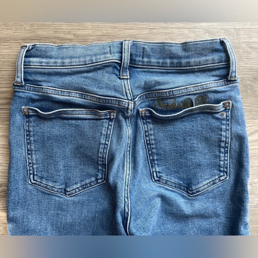 Madewell | Mid Rise Kick Out Jeans | Custom ‘Nashville’ Embroidery | Size 27 - Picture 7 of 9